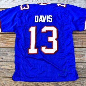 Preowned! Davis New York Buffalo Bills Blue Football Jersey Adult Men's XL